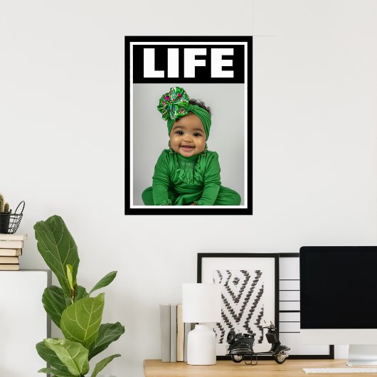Pro-Life Baby Mooie zwarte baby meisje glimlachend Poster (Thuiskantoor)