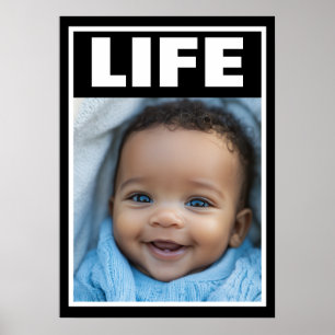Pro-Life Baby Mooie Zwarte Babyjongen Lachend Poster