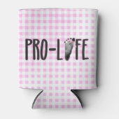 Pro-Life Baby voetafdruk op Gingham Blikjeskoeler (Voorkant)
