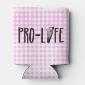 Pro-Life Baby voetafdruk op Gingham Blikjeskoeler (Achterkant)