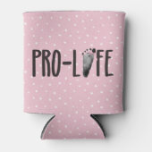 Pro-Life Baby voetafdruk op polka dots Blikjeskoeler (Voorkant)