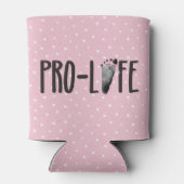 Pro-Life Baby voetafdruk op polka dots Blikjeskoeler (Achterkant)