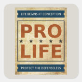 Pro Life Billboard Vierkante Sticker (Voorkant)
