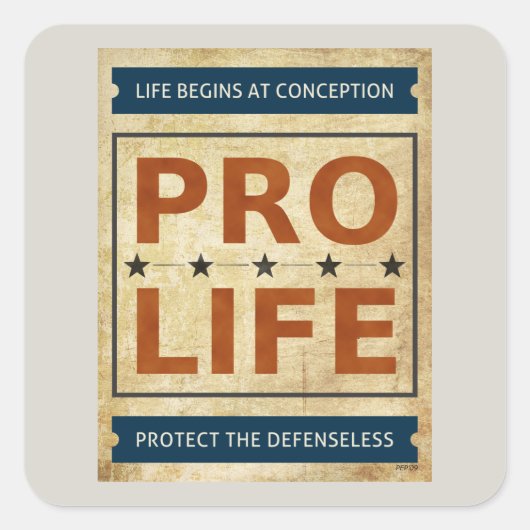 Pro Life Billboard Vierkante Sticker (Voorkant)