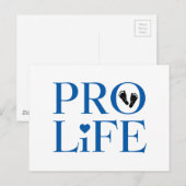 Pro Life Blauw Briefkaart (Voorkant / Achterkant)