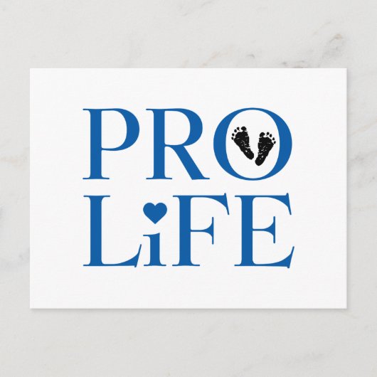 Pro Life Blauw Briefkaart (Voorkant)