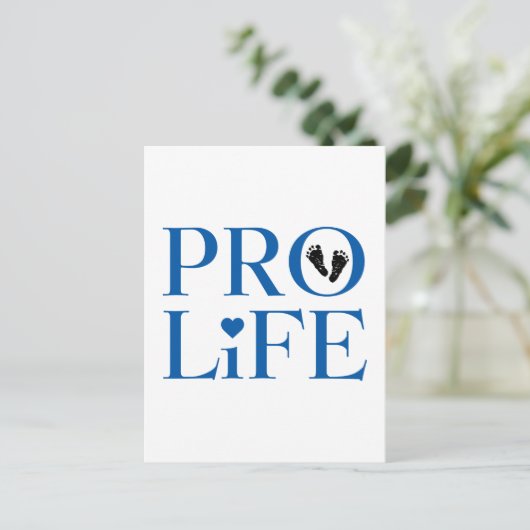 Pro Life Blauw Briefkaart (Staand voorkant)