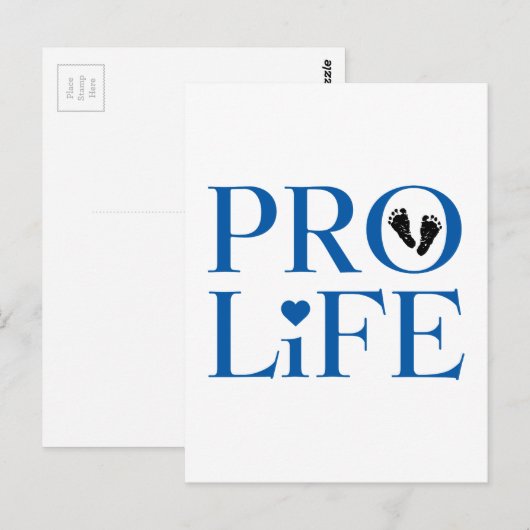 Pro Life Blauw Briefkaart (Voorkant / Achterkant)