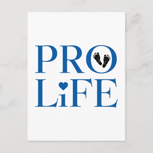 Pro Life Blauw Briefkaart (Voorkant)
