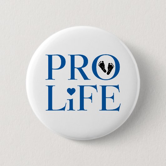 Pro Life Blauw Ronde Button 5,7 Cm (Voorkant)