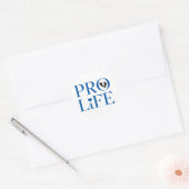 Pro Life Blauw Ronde Sticker (Envelop)