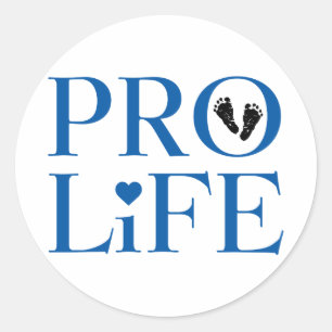 Pro Life Blauw Ronde Sticker