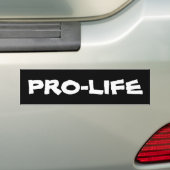 PRO-LIFE-Bumpersticker - Eenvoudig wit op zwart Bumpersticker (Op auto)