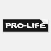 PRO-LIFE-Bumpersticker - Eenvoudig wit op zwart Bumpersticker (Voorkant)