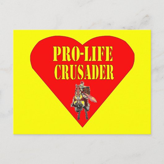 PRO LIFE CRUSADER BRIEFKAART (Voorkant)