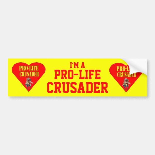 PRO LIFE CRUSADER BUMPERSTICKER (Voorkant)