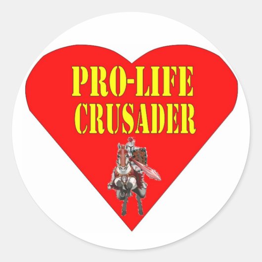 PRO LIFE CRUSADER RONDE STICKER (Voorkant)