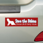 Pro-Life Diaper Parody Save the Babies Anti-Aborti Bumpersticker (Op auto)