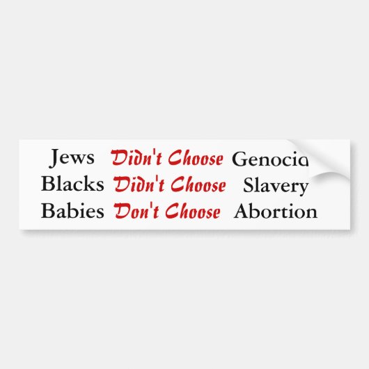 Pro Life Facts Bumpersticker (Voorkant)