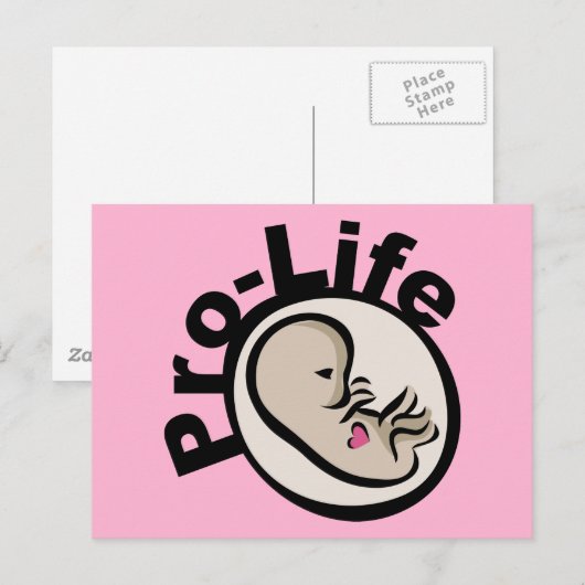 Pro-life foetus-ontwerp briefkaart (Voorkant / Achterkant)