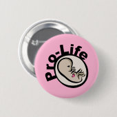 Pro-life foetus-ontwerp ronde button 5,7 cm (Voorkant /achterkant)