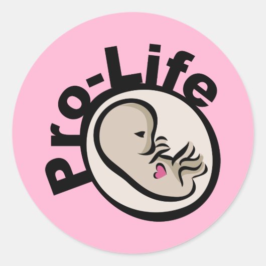 Pro-life foetus-ontwerp ronde sticker (Voorkant)