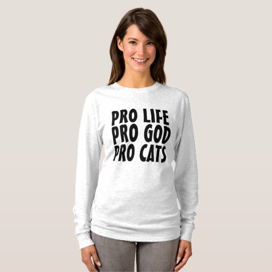 PRO LIFE, GOD & CATS, CAT t-shirts (Voorkant volledig)
