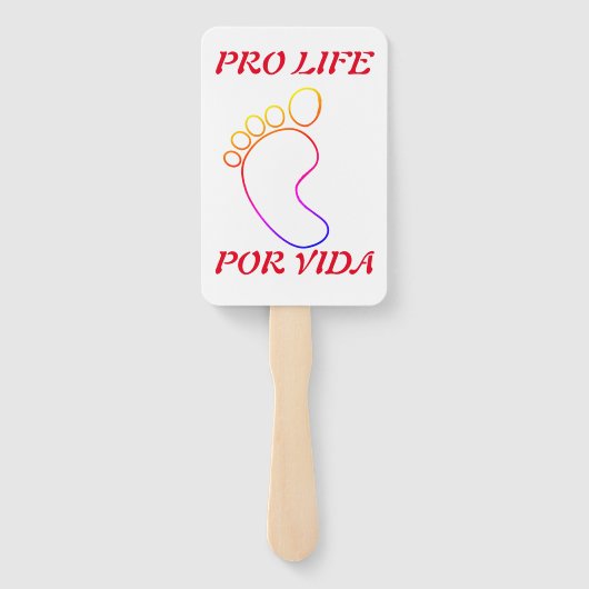 Pro life hand fan handwaaier (Achterkant)