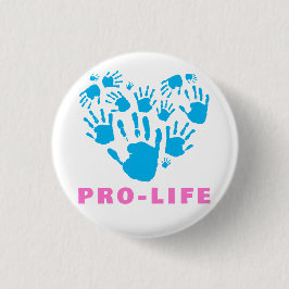 Pro-Life Handprint Hart – Waardeer Leven Bewustzij Ronde Button 3,2 Cm