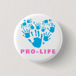Pro-Life Handprint Hart – Waardeer Leven Bewustzij Ronde Button 3,2 Cm