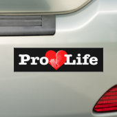 "PRO-LIFE HEART MET BABY" BUMPERSTICKER (Op auto)