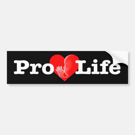 "PRO-LIFE HEART MET BABY" BUMPERSTICKER (Voorkant)