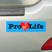 "PRO-LIFE HEART MET FETUS DIE ZIJN DUM SUCKEREN" BUMPERSTICKER (Op auto)