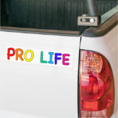 "PRO LIFE" (IN RAINBOW KLEUREN) BUMPERSTICKER (Op Truck)