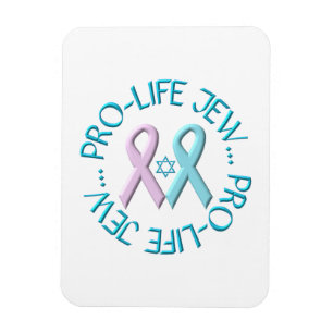 "Pro-Life Jew" met ster van David & Ribbons Magneet