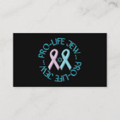 "Pro-Life Jew" met ster van David & Ribbons Visitekaartje (Achterkant)