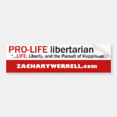 Pro-Life Libertarian Bumpersticker (Voorkant)