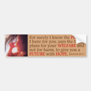 Pro Life Message - Jeremiah 29:11 Bumpersticker