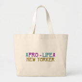 Pro-Life New Yorker Grote Tote Bag (Voorkant)