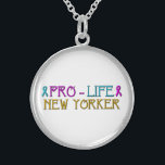 Pro-Life New Yorker-Ketting Sterling Zilver Ketting<br><div class="desc">Het Ketting van de New Yorker. Verander gerust de achtergrondkleur en/of voeg woorden toe via Zazzle’s geweldige aanpassingstools. Bezoek voor nog duizenden pro-life producten mijn Artists4God winkel op: http://www.zazzle.com/artists4god/gifts?cg=196514834256778908&rf=238686044861169565</div>