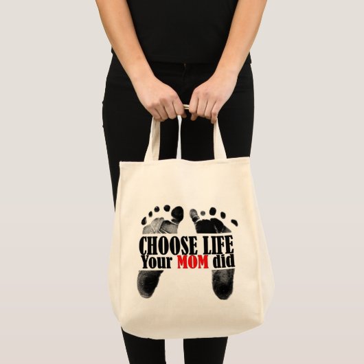 Pro-Life offerte met Baby-voetafdrukken Tote Bag (Voorkant (product))