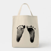Pro-Life offerte met Baby-voetafdrukken Tote Bag (Achterkant)