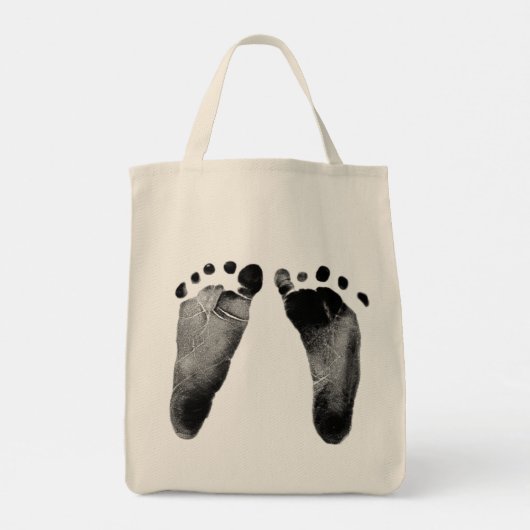 Pro-Life offerte met Baby-voetafdrukken Tote Bag (Achterkant)