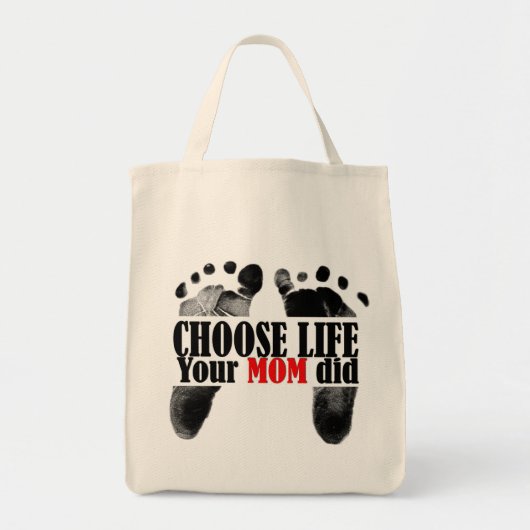Pro-Life offerte met Baby-voetafdrukken Tote Bag (Voorkant)