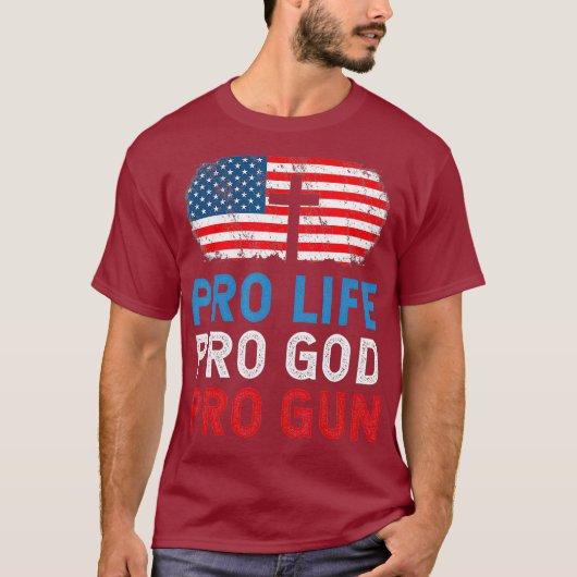 PRO Life PRO GOD PRO PISTOOL PRO TRUMP 2020 MAGA T-shirt (Voorkant)