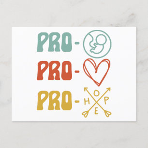 Pro-Life Pro-Love Pro-Hope Feestdagenkaart