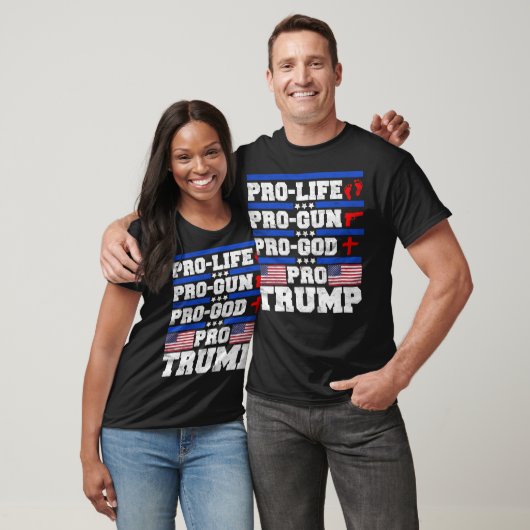 Pro Life Pro Pistool Pro God Pro Trump T-shirt (Unisex)