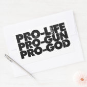 Pro-life Pro-pistool Pro-god Rechthoekige Sticker (Envelop)