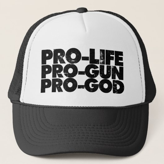 Pro-life Pro-pistool Pro-god Trucker Pet (Voorkant)