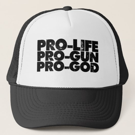 Pro-life Pro-pistool Pro-god Trucker Pet (Voorkant)